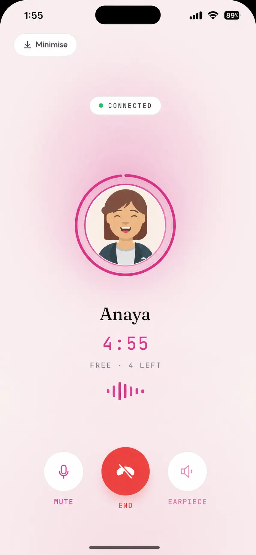 Vesper voice call with the free-minutes ring